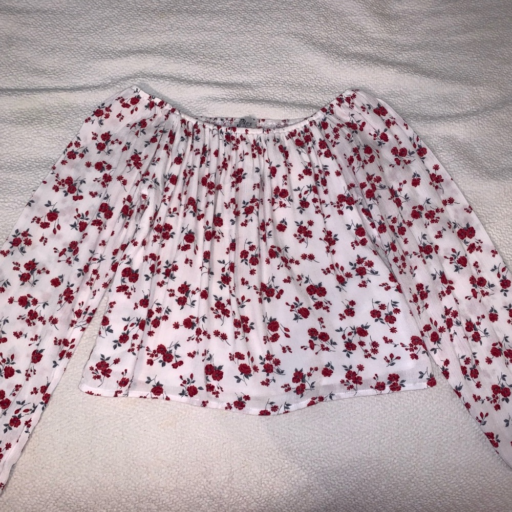 Hollister White with floral design